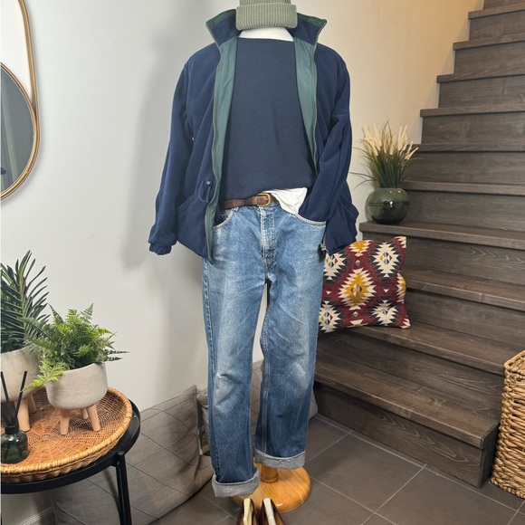 Rare vintage reversible winter jacket jet from the 90s | Medium | Forest Green - Picture 2 of 11